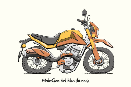 MotoGen dirt bike cartoon style
