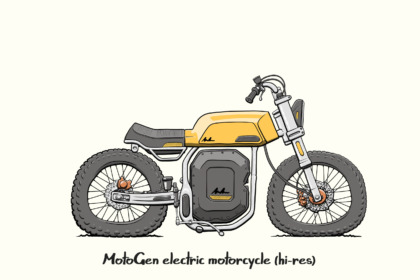 MotoGen electric motorcycle yellow